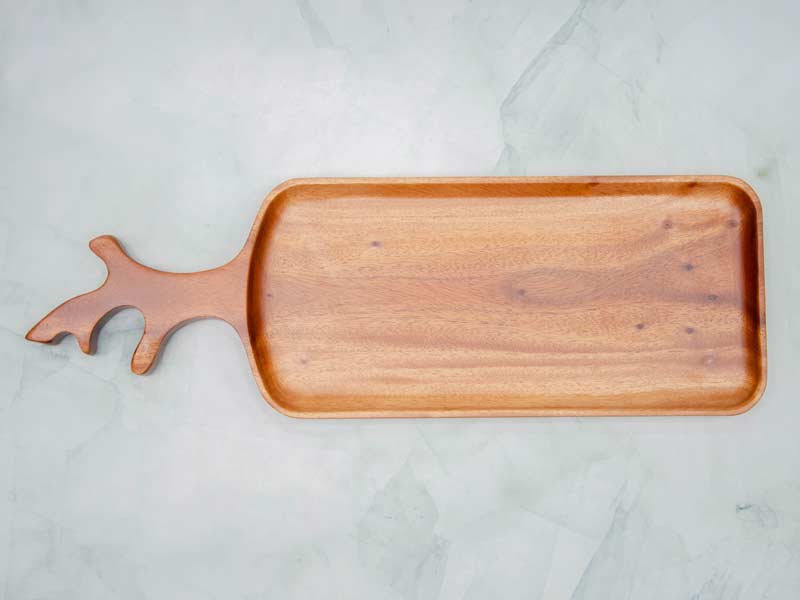 Khay gỗ tay cầm hình sừng nai 14.5x44cm VKU1-072 5 Khay gỗ tay cầm hình sừng nai