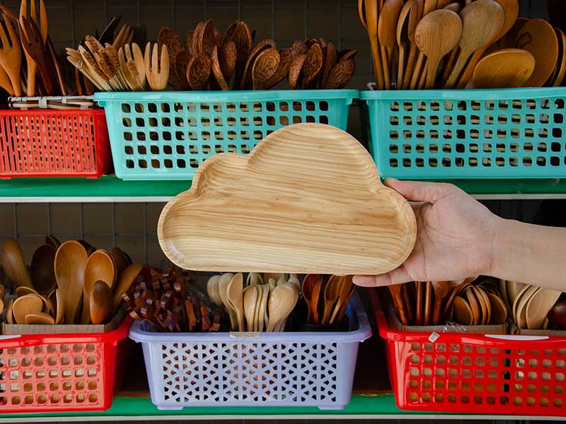 Khay gỗ hình mây 15x25.5cm VKU1-081 20 khay hình mây