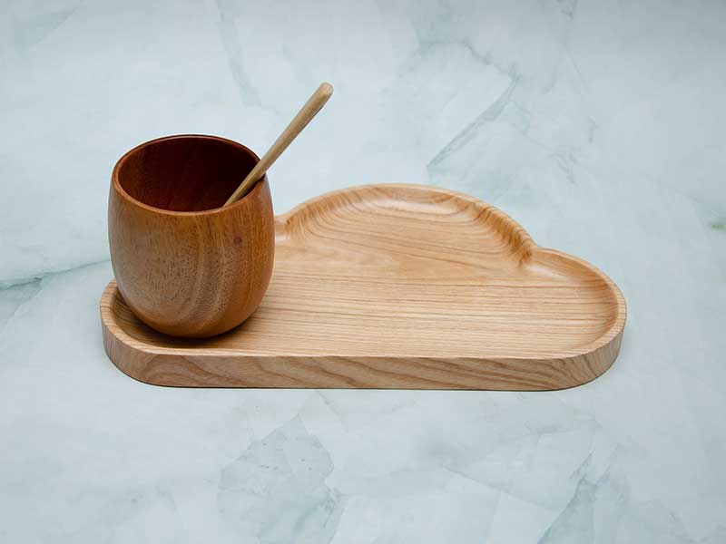 Khay gỗ hình mây 15x25.5cm VKU1-081 22 Khay hình mây