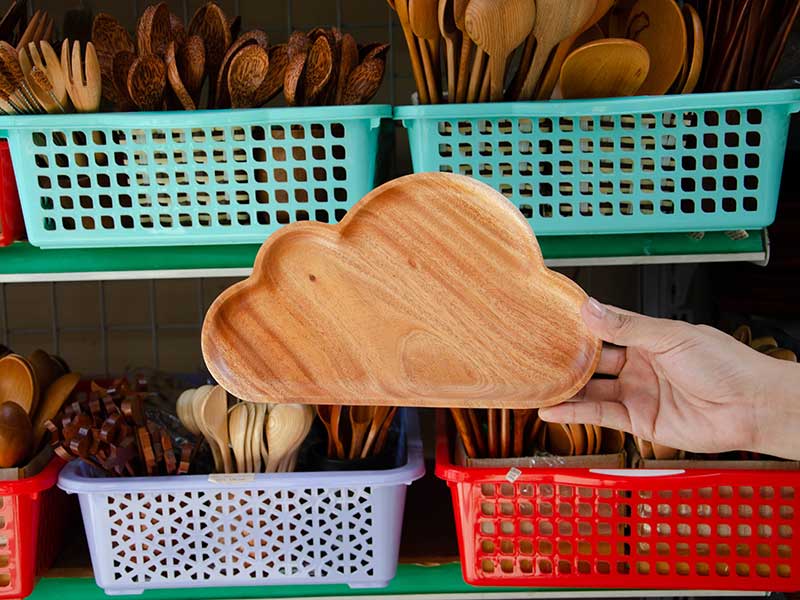 Khay gỗ hình mây 15x25.5cm VKU1-081 24 Khay hình mây