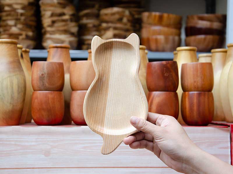 Khay gỗ hình mèo 12x22cm VKU1-079 10 Khay hình mèo