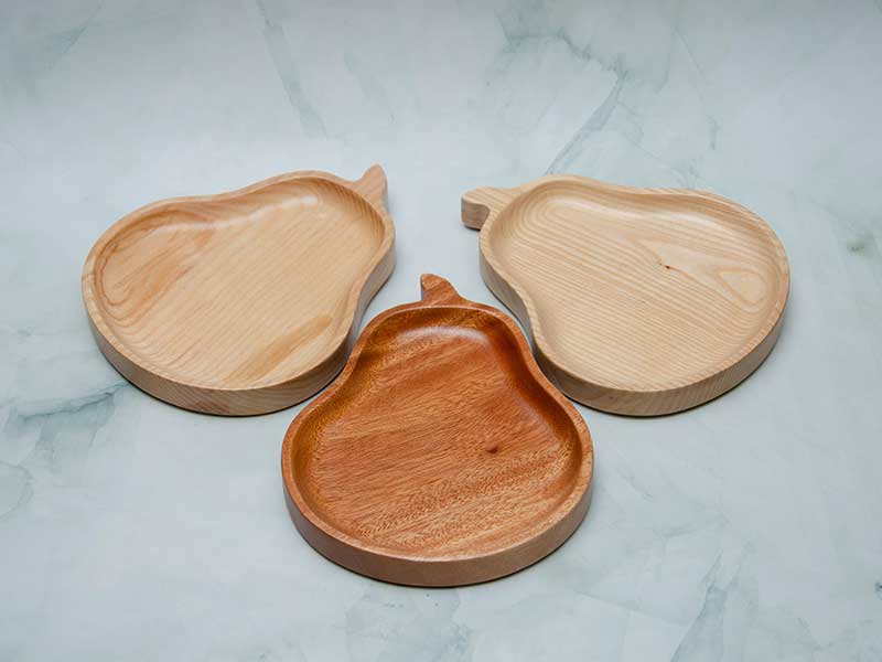 Khay gỗ hình quả lê 14x17.5cm VKU1-077 18 khay gỗ hình quả lê