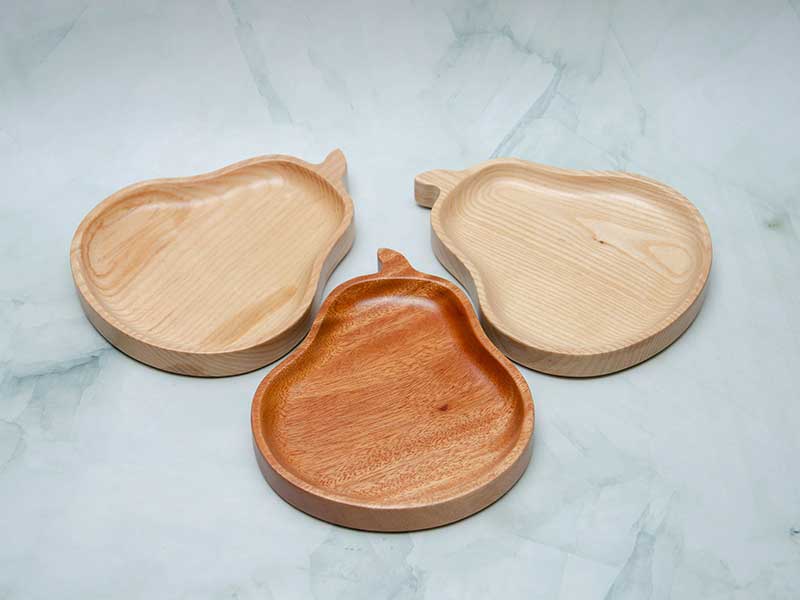 Khay gỗ hình quả lê 14x17.5cm VKU1-077 22 Khay hình quả lê