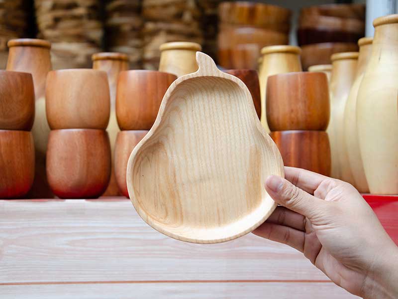 Khay gỗ hình quả lê 14x17.5cm VKU1-077 21 Khay hình quả lê