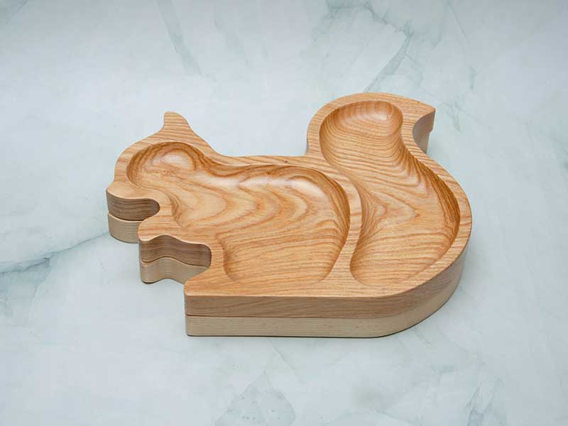 Khay gỗ hình sóc 24x18cm | VKU1-078 15 Khay hình sóc 18x24cm 2