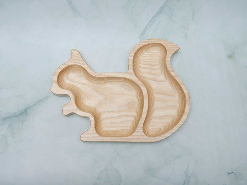 Khay gỗ hình sóc 24x18cm | VKU1-078 19 Khay hình sóc