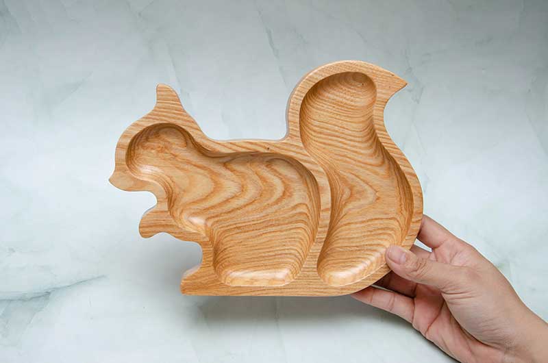 Khay gỗ hình sóc 24x18cm | VKU1-078 16 Khay hình sóc 18x24cm 4