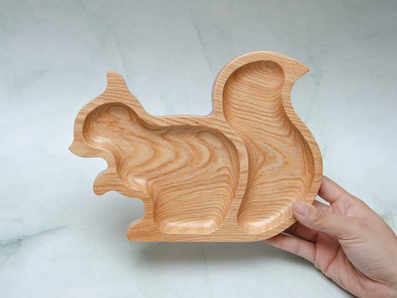 Khay gỗ hình sóc 24x18cm | VKU1-078 20 Khay hình sóc 18x24cm 423