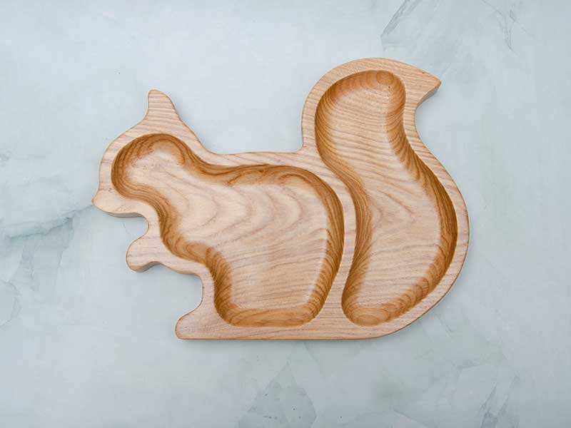 Khay gỗ hình sóc 24x18cm | VKU1-078 13 khay gỗ hình sóc