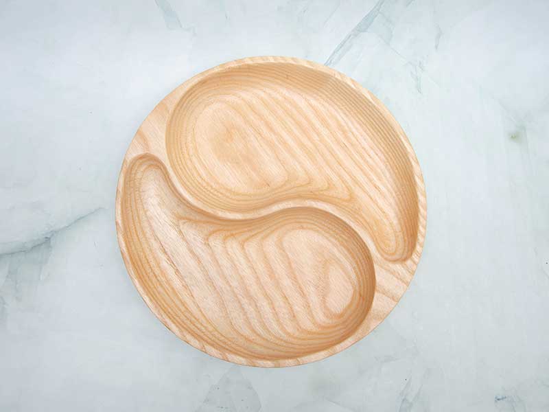 Khay gỗ tròn 2 ngăn hình bát quái 25cm VKU1-080 13 Khay tròn 2 ngăn hình bát quái 25cm435