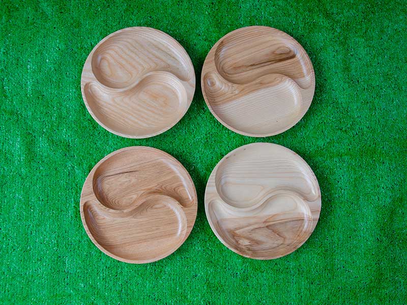 Khay gỗ tròn 2 ngăn hình bát quái 25cm VKU1-080 12 Khay tròn 2 ngăn hình bát quái 25cm87