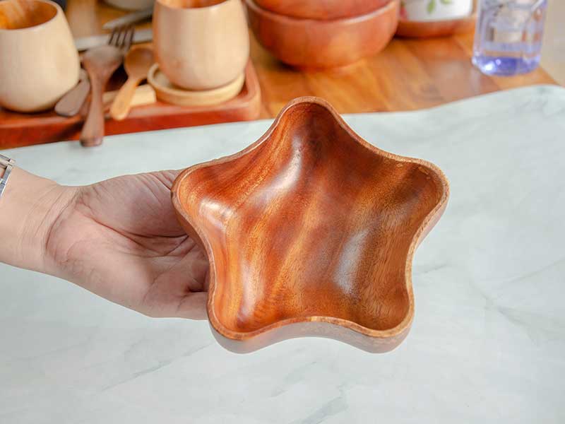 Tô gỗ hình sao 15x4.5cm VKU2-T028 20 tô hình sao