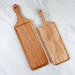 Khay gỗ chữ nhật có tay cầm 38x12cm || VKU1-098 3 VKU1 089 Khay go co tay cam 38x12cm 123