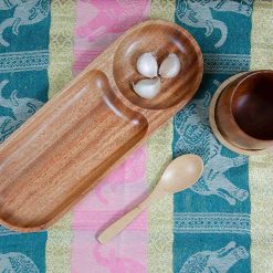 Khay gỗ ovan 2 ngăn 11 VKU1 103 Khay go ovan 2 ngan dai 28x10cm