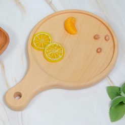 Khay gỗ tròn có tay cầm 26x18cm VKU1-122 4 VKU1 122 Khay tron co tay cam 26x18cm 2