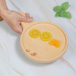 Khay gỗ tròn có tay cầm 26x18cm VKU1-122 3 VKU1 122 Khay tron co tay cam 26x18cm