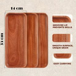 Khay gỗ chữ nhật phục vụ 35x14cm 3 kich thuoc