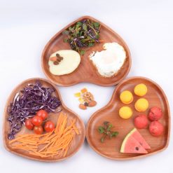 Khay gỗ hình tim - hàng xuất khẩu, an toàn, thân thiện môi trường 2 khay gỗ hình tim 24x22cm 1