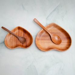 Khay gỗ hình tim - hàng xuất khẩu, an toàn, thân thiện môi trường 6 Dia trai tim 16x17cm – Nau 9